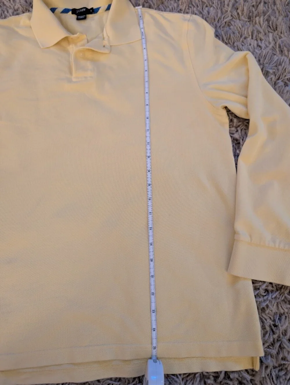J.Crew Men’s Yellow Polo Shirt Size M – Long Sleeve